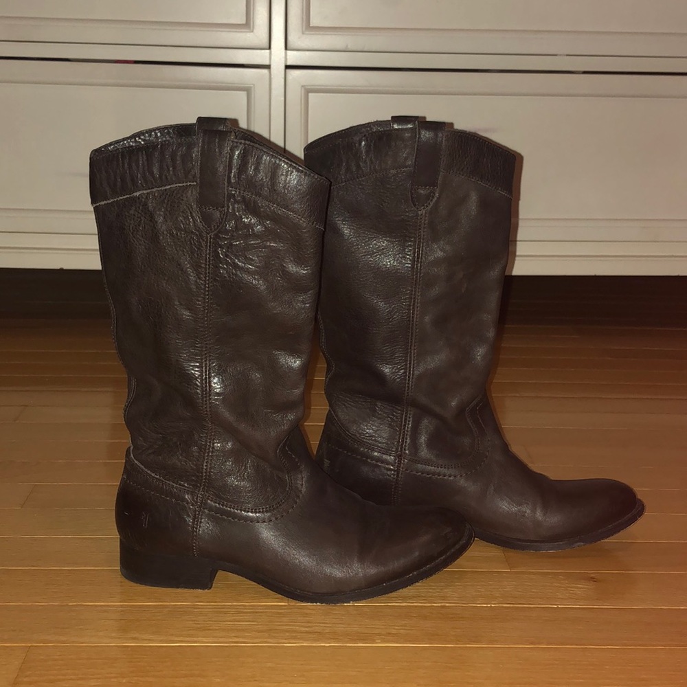 Frye Mid Calf Leather Boots